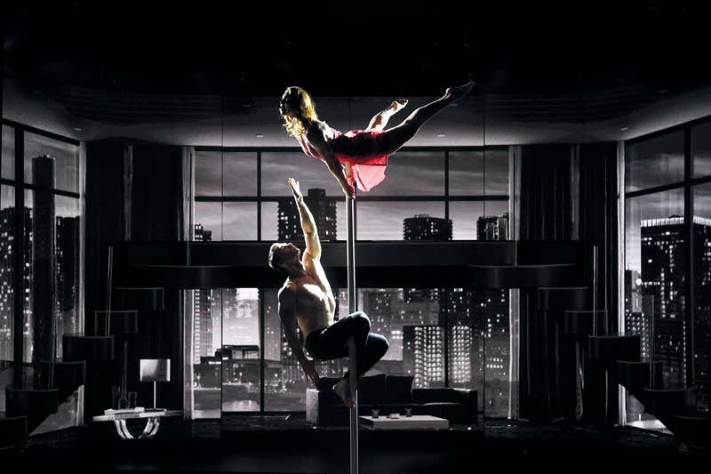 duo de mât chinois, duo acrobatique, couple au mât, duo au mât, mat aérien